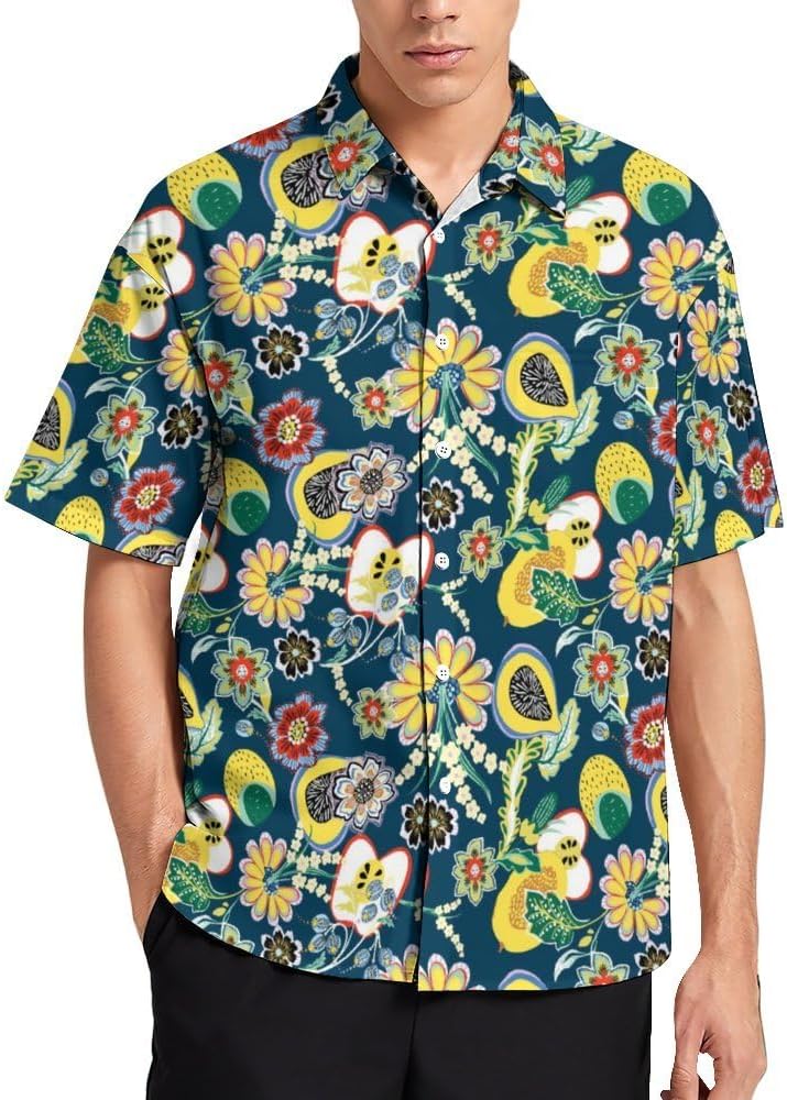 DOOPCCOR Hawaiian Shirt for Men Hawaiian Casual Button Down Summer Beach Shirts