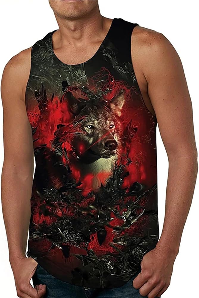 Men's Tank Tops Summer Casual Novelty Sleeveless T Shirt Unisex Graphics 3D Printed Top Tees T Shirt (Dark Gray, L), Large