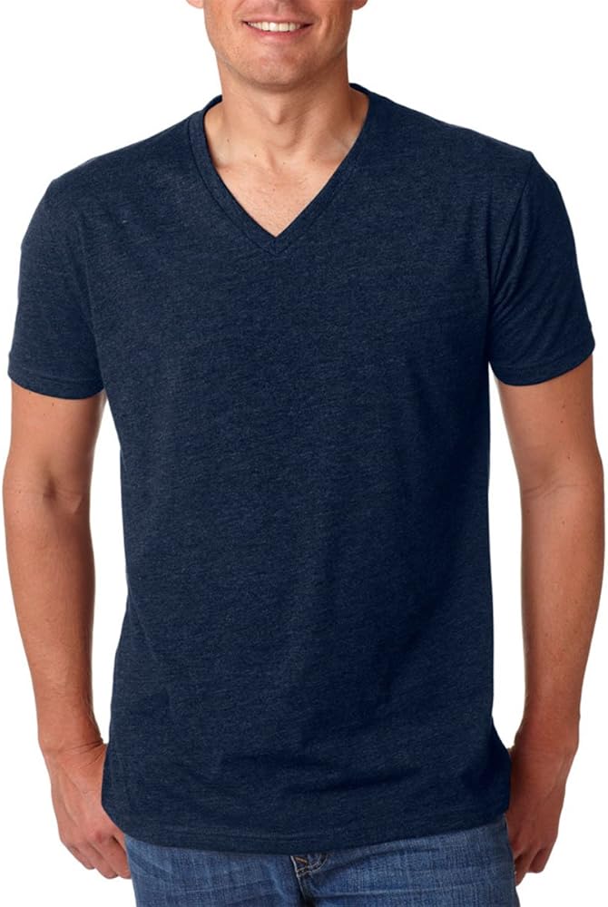 Next Level Apparel Mens Premium CVC V-Neck T-Shirt - 6240, Midnight Navy, Medium