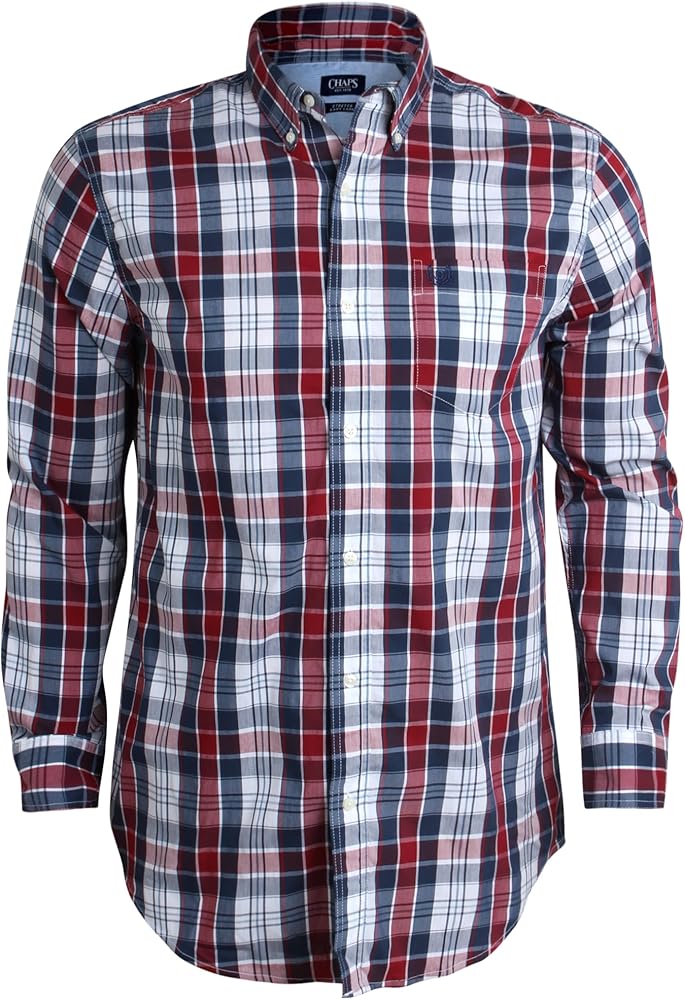 Chaps Men's Big and Tall Button Down Shirt - Long Sleeve Collared Shirt Wrinkle Resistant Sustainable (L-4X-Large Big & Tall)