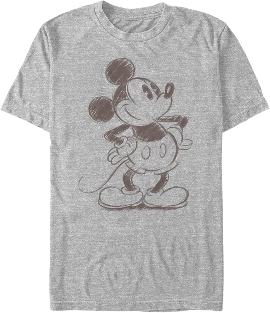 Disney Big & Tall Classic Sketchy Mickey Men's Tops Short Sleeve Tee Shirt