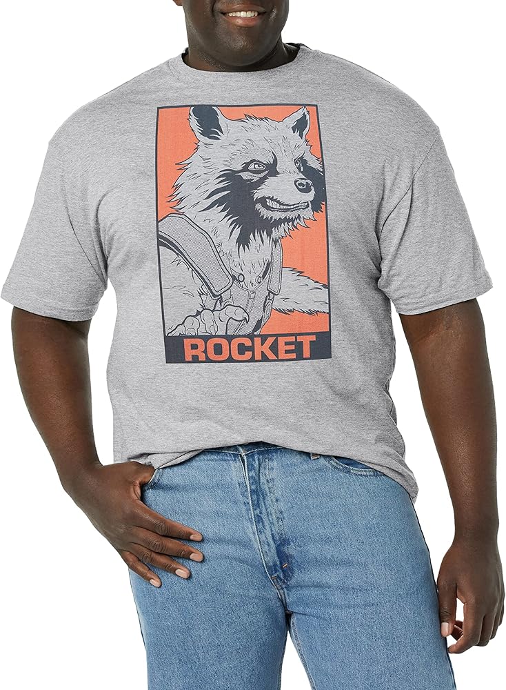 Marvel Big & Tall Pop Rocket Men's Tops Short Sleeve Tee Shirt