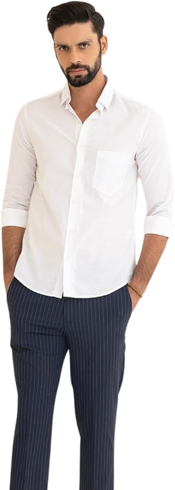 Shirt for Men. Premium Cotton Blend with Stretchable, Tailored Fit, Versatile Style. Full Sleeves