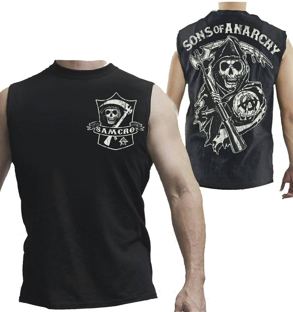 Sons of Anarchy Reaper Muscle Tank Top Samcro Shield Adult Shirt