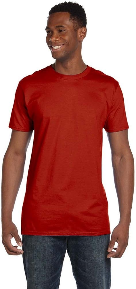 Hanes 4980 Adult's Nano-T Cotton T-Shirt Deep Red Large