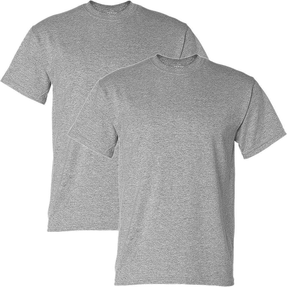 5.6 oz. 50/50 T-Shirt (G800) Grey, L (Pack of 2)