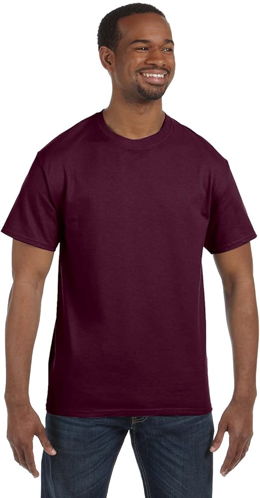 Hanes Mens Tagless 100% Cotton T-Shirt, Medium, Maroon