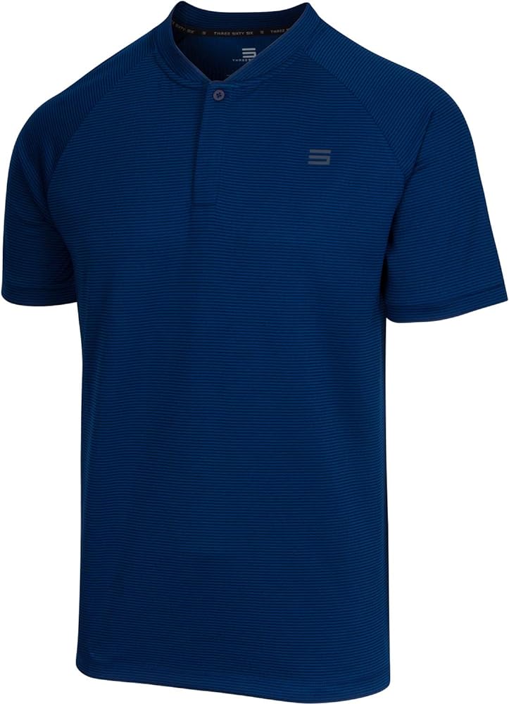 Three Sixty Six Collarless Golf Shirts for Men - Men’s Casual Dry Fit Short Sleeve Polo, Lightweight and Breathable