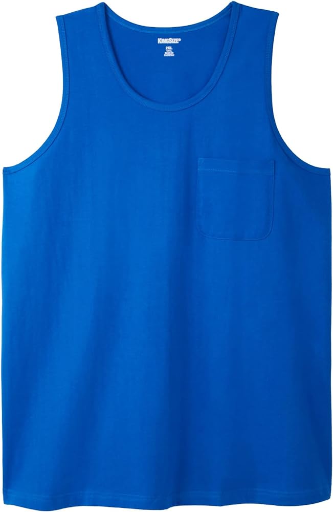 KingSize Men's Big & Tall Shrink-Less Lightweight Pocket Tank