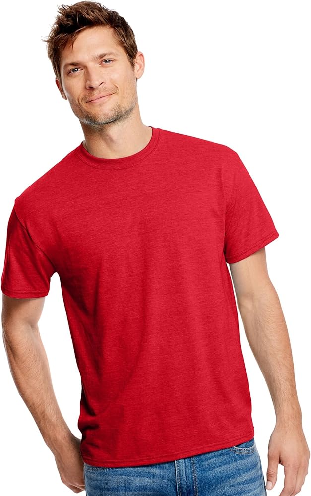 Hanes Adult Perfect-T Triblend T-Shirt,RED TRIBLEND,S