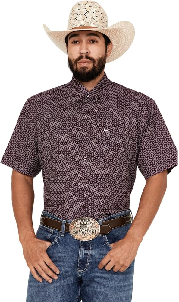 Cinch Men's Arenaflex Purple Print Button Down Shirt