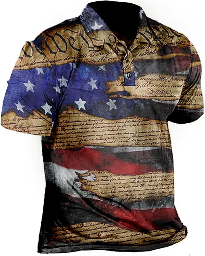 American Flag T Shirt Men Patriotic Performance Independence Day Big Tall Shirts Tshirt Mens Fourth of July Clothing