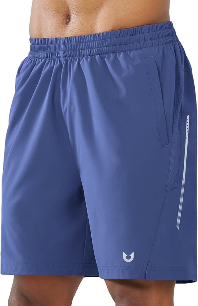 NORTHYARD Men's Athletic Running Workout Shorts 7" Quick Dry Lightweight Sports Gym Shorts with 3 Zipper Pockets