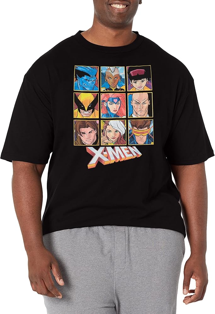 Marvel Big & Tall Classic Xmen Core Box Up Men's Tops Short Sleeve Tee Shirt