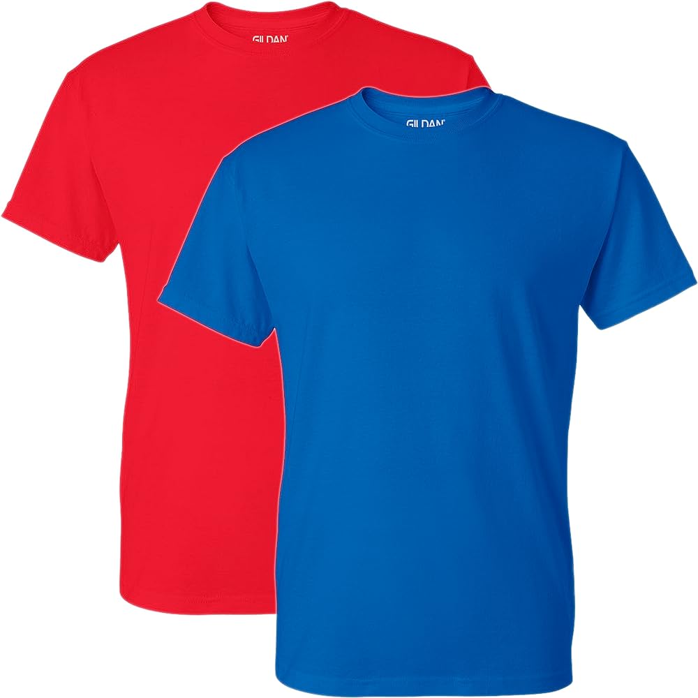 Gildan GildanMen'sDryBlendAdultT-Shirt,2-Pack,-RED/Royal,S