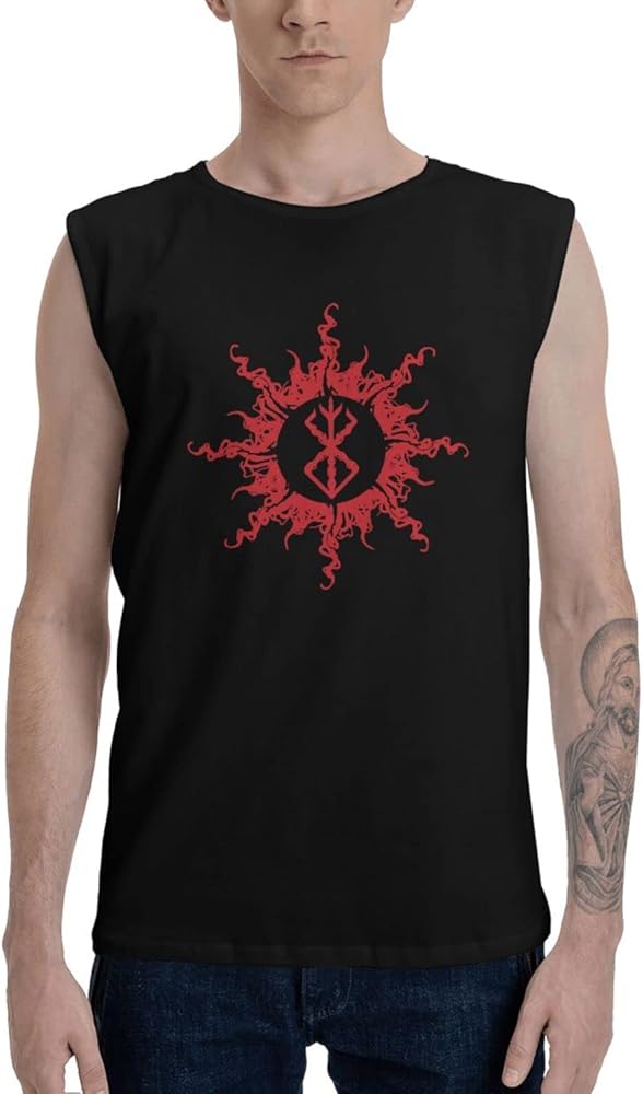 Berserk Anime Symbol Tank Tops Mens T Shirt Sleeveless Muscle Tee