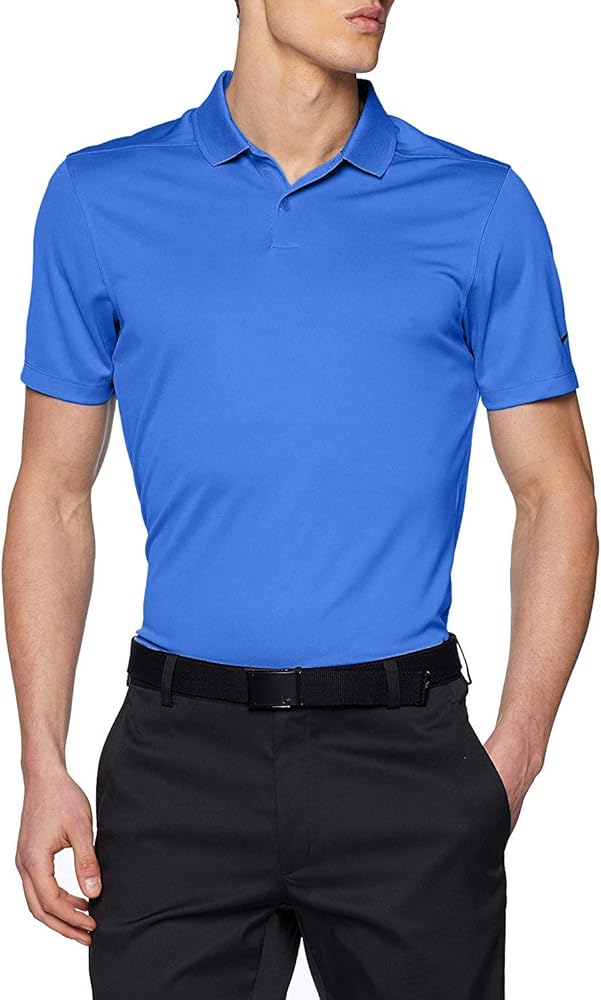 Nike Men's Dry Victory Solid Polo Golf Shirt, Game Royal/Black, Small